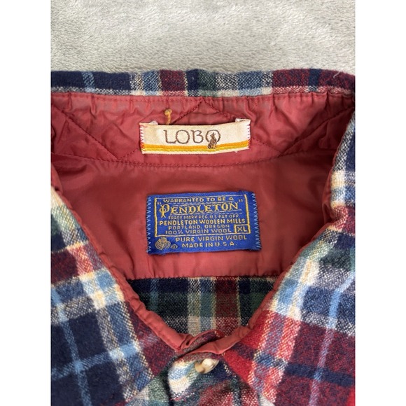 Vintage Pendleton Lobo Long Sleeve Flannel Shirt Men's Size XL Red Elbow Patch - Picture 5 of 9